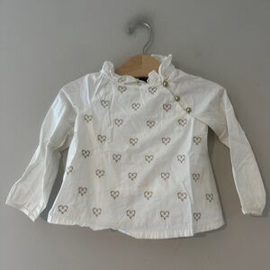 $13 ADD ON Janie and Jack blouse embroidered hearts 3Y Zara Mini Boden Baby‎ Gap